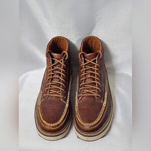 CLARKS Clarkhill Mid Dark Tan Leather Casual Boots, Size 10.5 Medium